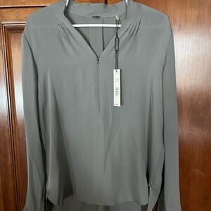 Elie Tahari Charcoal Blouse $228 retail